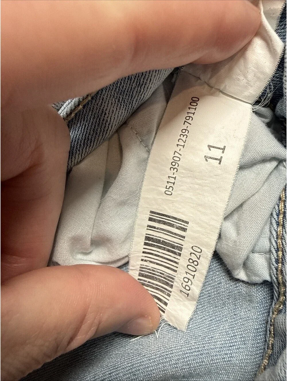 Refuge Women’s Light Wash Blue Denim Cargo Pocket Jeans Size 11 Pre Owned